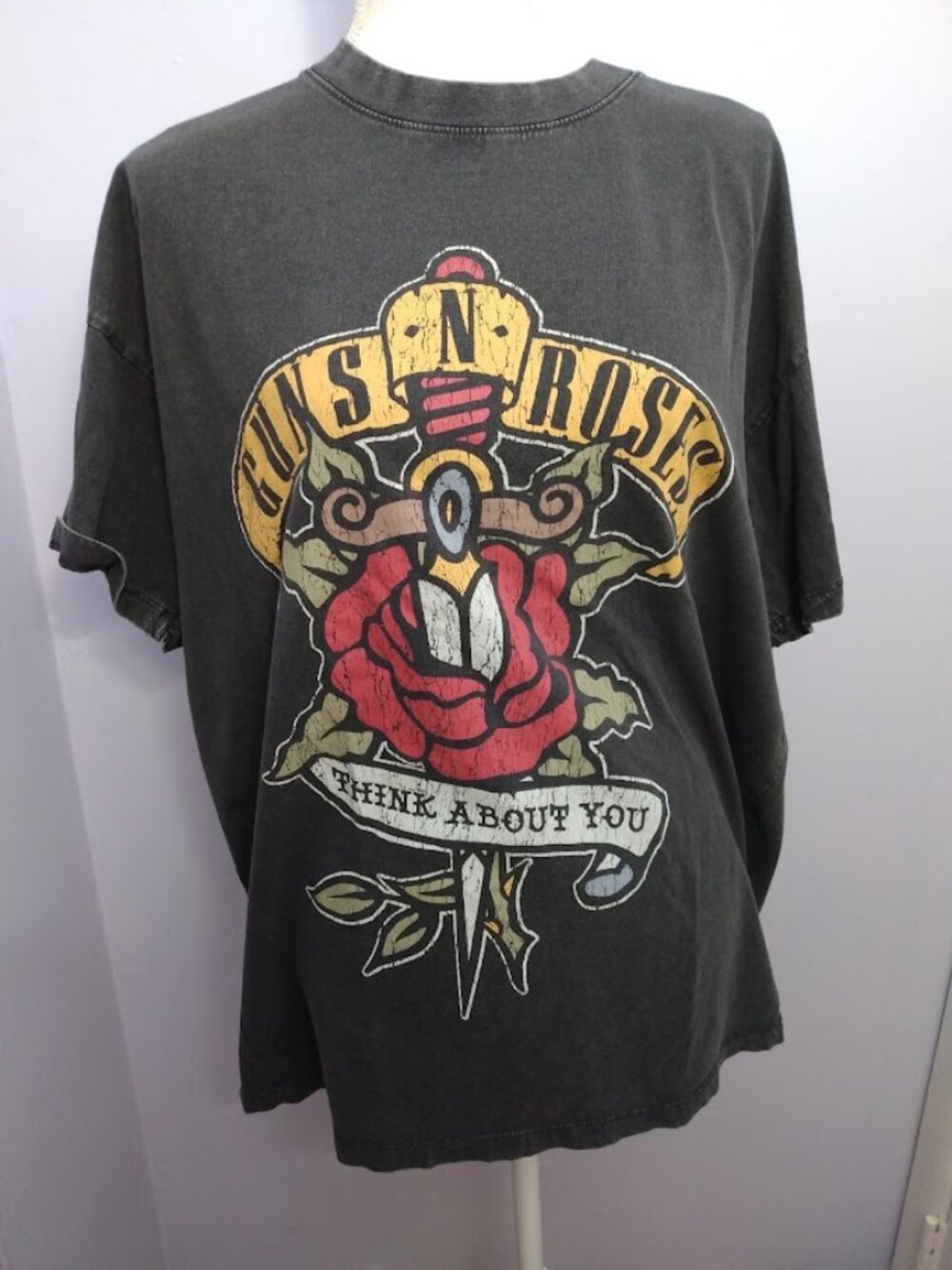 Guns N' Roses Size XL Gray T-Shirt Think About You Cotton On Grunge Band Tee
